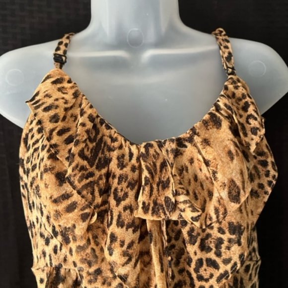 Forever 21 Plus Size ~ Sexy Spaghetti Straps Leopard Print Flowing Top - Picture 5 of 10